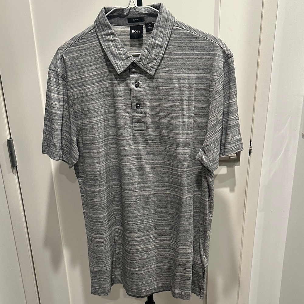 Boss Men's Heather Gray Polo Shirt